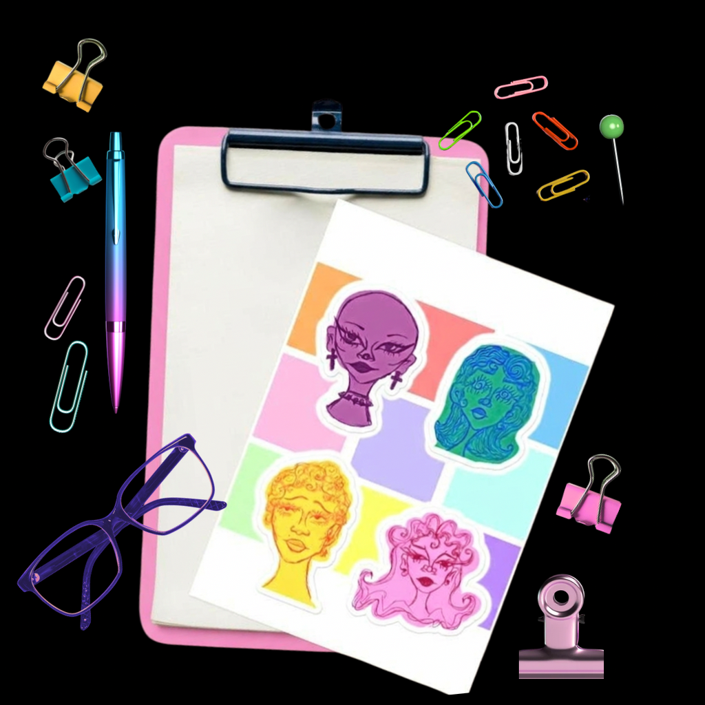 Whimsical characters Sticker sheet