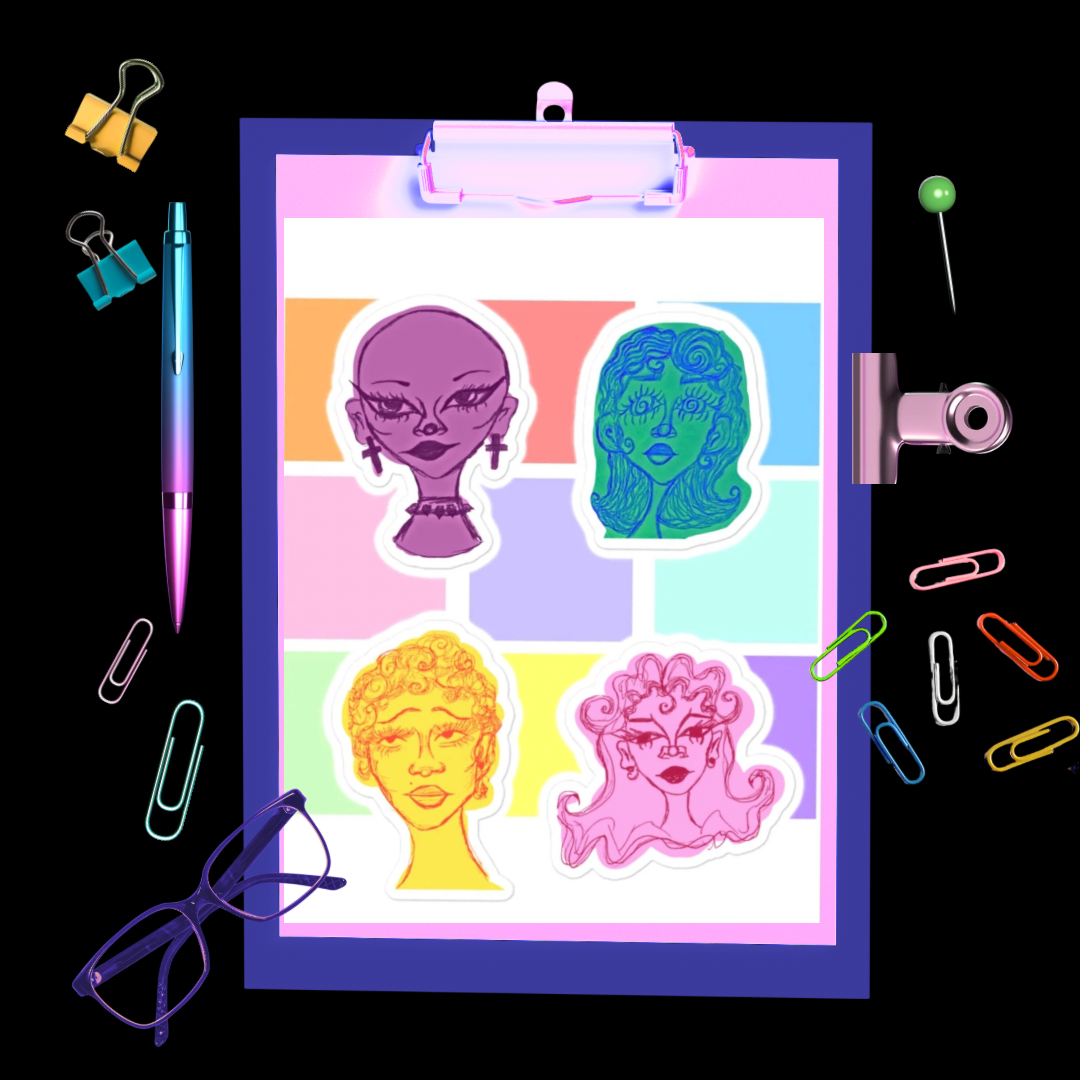 Whimsical characters Sticker sheet